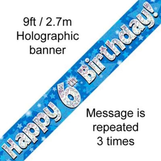 Oaktree Banner Age 6 Blue Holographic 9ft