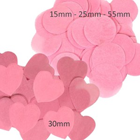 Light Pink Tissue Confetti 30mm Heart 100g