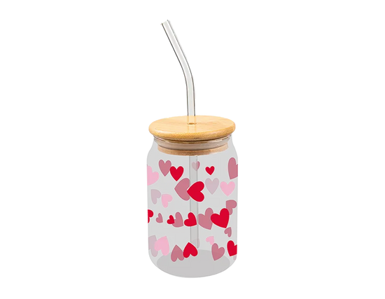 Gem Imports Glass Jar With Bamboo Lid & Straw