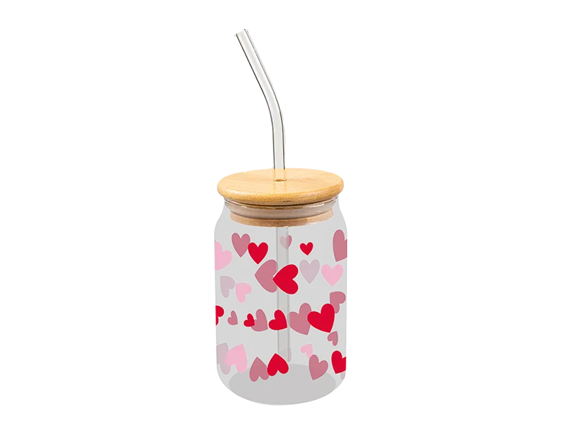 Gem Imports Glass Jar With Bamboo Lid & Straw