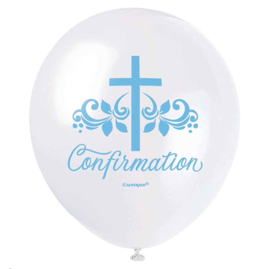 Unique Confirmation Blue 12" Latex Balloons 8pk