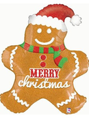 Foil Blln Shape Gingerbread Christmas