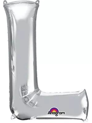 Anagram Foil Balloon Silver 34" Letter L