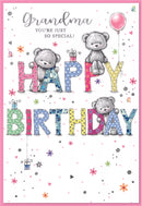 Set of six Simon Elvin C50 birthday grandma cards featuring colorful designs and heartfelt messages for special occasions.