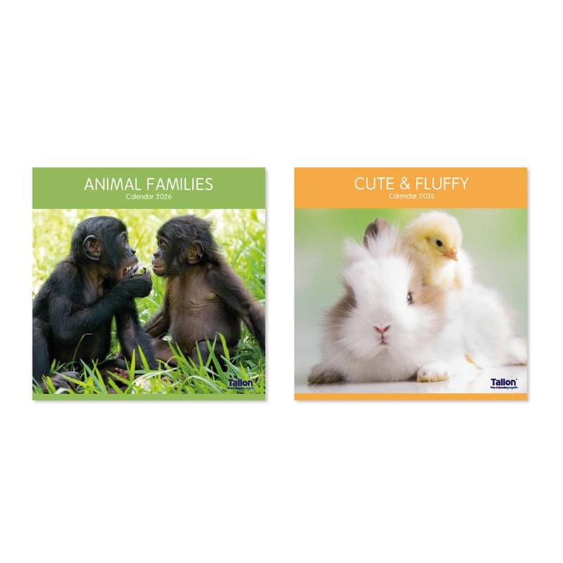 Calendar Square Animal Families 2027 12pk