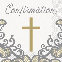 Gold & Silver Confirmation Napkins 16pk