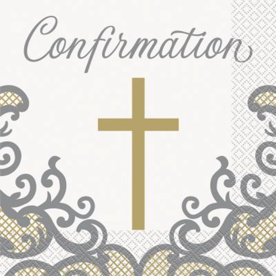 Gold & Silver Confirmation Napkins 16pk