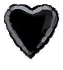 Unique Foil Balloon Black Heart 18