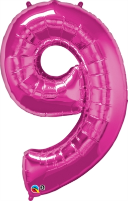 Qualatex Foil Balloon Magenta 34" Number 9