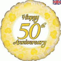 Oaktree Happy 50th Anniversary 18" Foil Balloon