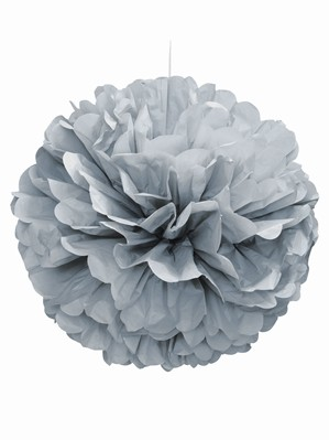 Grey Pom Pom Hanging Decoration