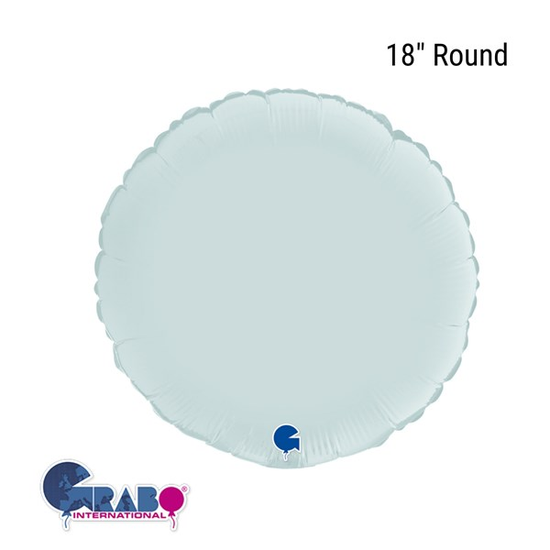 Grabo Foil Balloon Satin Pastel Blue Round 18"