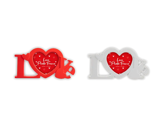 Gem Imports 2 Pack Photo Frame Love Red/White