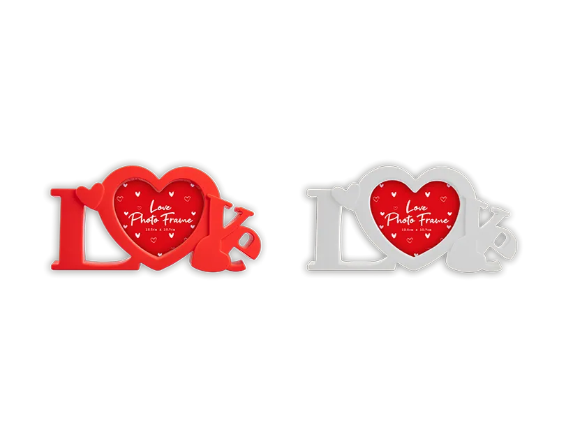 Gem Imports 2 Pack Photo Frame Love Red/White