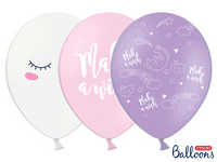 Assorted Pastel Unicorn 12" Latex Balloons 6pk