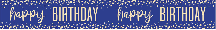 Unique Banner Bright Confetti Birthday Navy 9ft