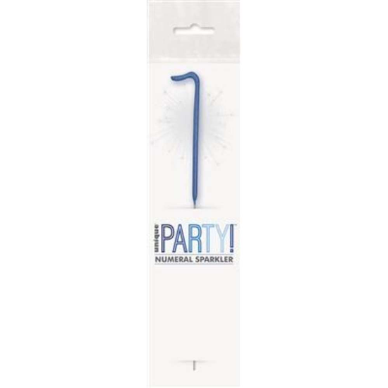 Unique Party Candle Sparkler Number 1 Blue 7