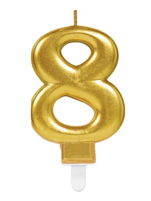 Amscan Party Candle Number 8 Metallic Gold