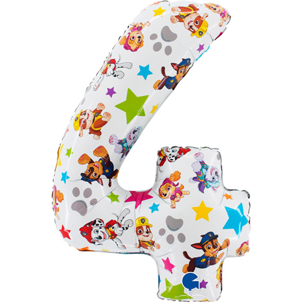 Grabo Foil Balloon Paw Patrol 26" Number 4
