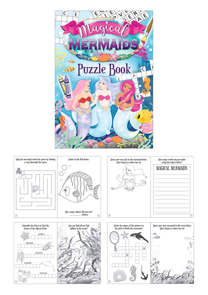 Henbrandt Puzzle Book Mermaids 48pk
