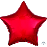 Anagram Foil Balloon Metallic Red Star 18"