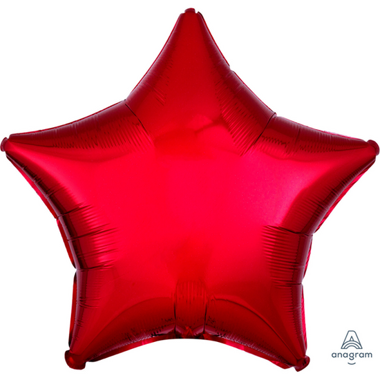 Anagram Foil Balloon Metallic Red Star 18"