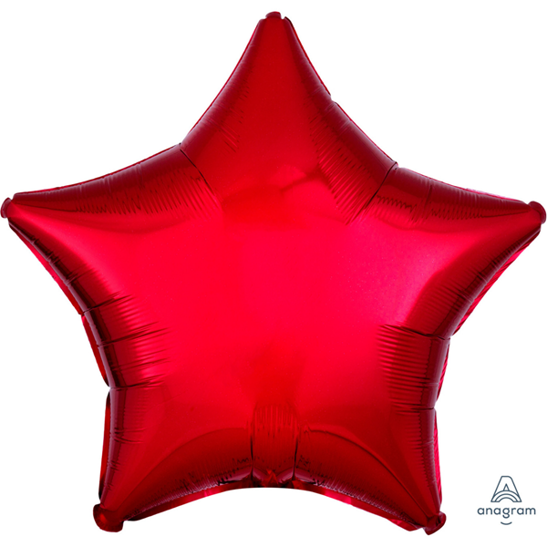 Anagram Foil Balloon Metallic Red Star 18"