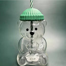 Clear glass coffee cup with bear design, 590ml capacity, suitable for hot beverages, from PMS International.