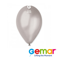 Gemar Metallic Silver 13" Latex Balloons 50pk