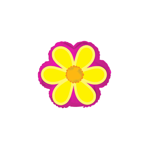 CTI Foil Balloon Daisy Yellow & Pink 9"