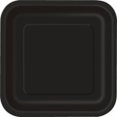 Unique 14 Pack Plates Midnight Black Square 9