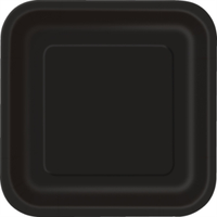 Unique 14 Pack Plates Midnight Black Square 9