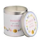 Love Life Daughter Tin Candle 8x7.5cm