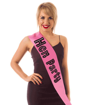 Alandra Satin Sash Hen Party Pink
