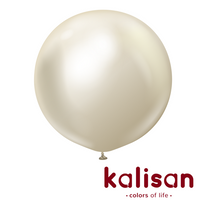 Kalisan Mirror White Gold 36" Latex Balloons 2pk