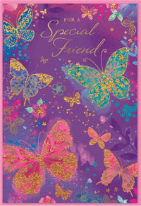 Set of six Simon Elvin C50 birthday cards featuring special friend designs, perfect for celebrating a close friend's birthday.