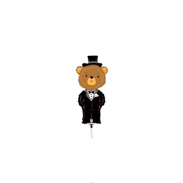 Groom Bear Mini Shape 14" Foil Balloon