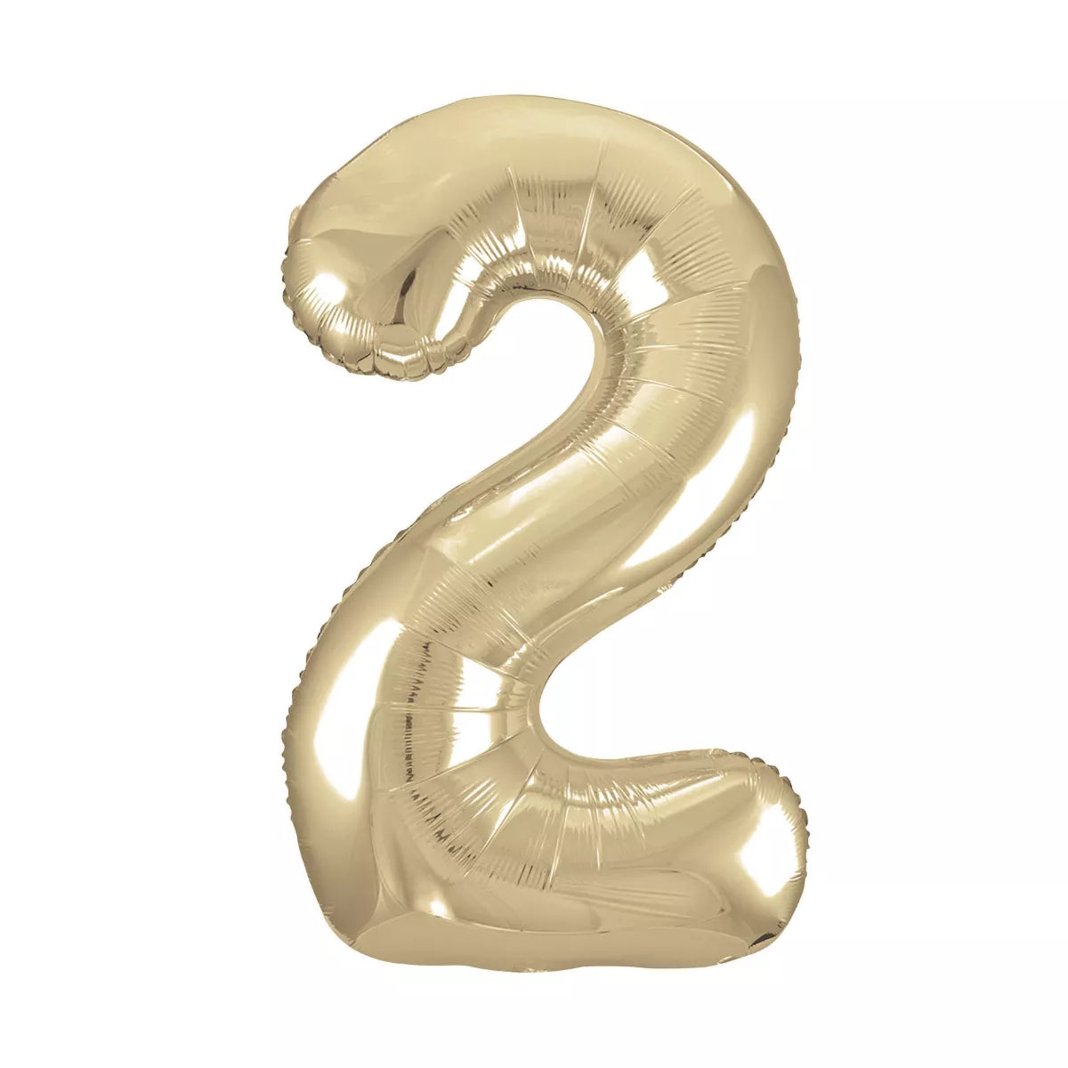 Unique Foil Balloon White Gold 34" Number 2