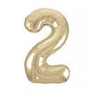 Unique Foil Balloon White Gold 34" Number 2