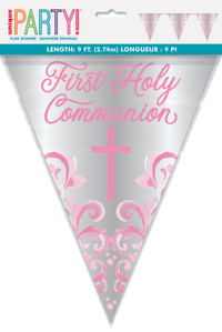 Unique Flag Bunting Pink Communion Holy Cross 9ft