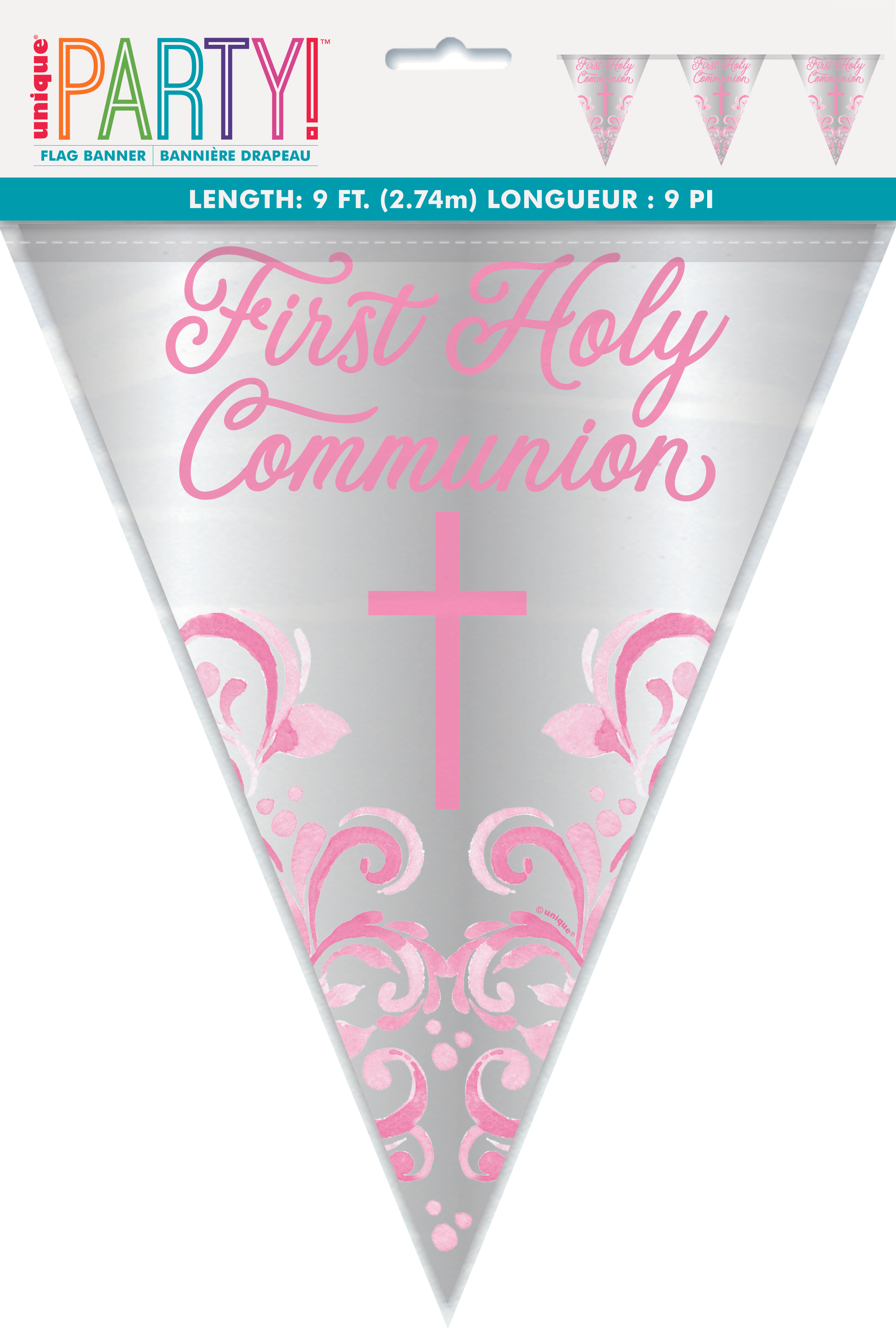 Unique Flag Bunting Pink Communion Holy Cross 9ft