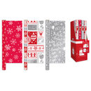 Rollwrap Christmas Red/White 4m 50pk