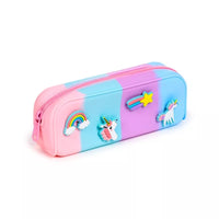 Puckator unicorn-themed pencil case with colorful magic charm designs, ideal for storing pens and pencils.