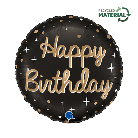 Grabo Birthday Black & Gold 18" Foil Balloon