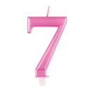 Unique Party Candle Number 7 Metallic Pink