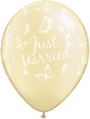 Qualatex Just Married Butterflies 11" Latex 25pk