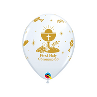 25 Latex Balloon 11" Round First Holy Communion