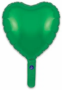 Oaktree 5 Pack Foil Balloon Green Heart 9