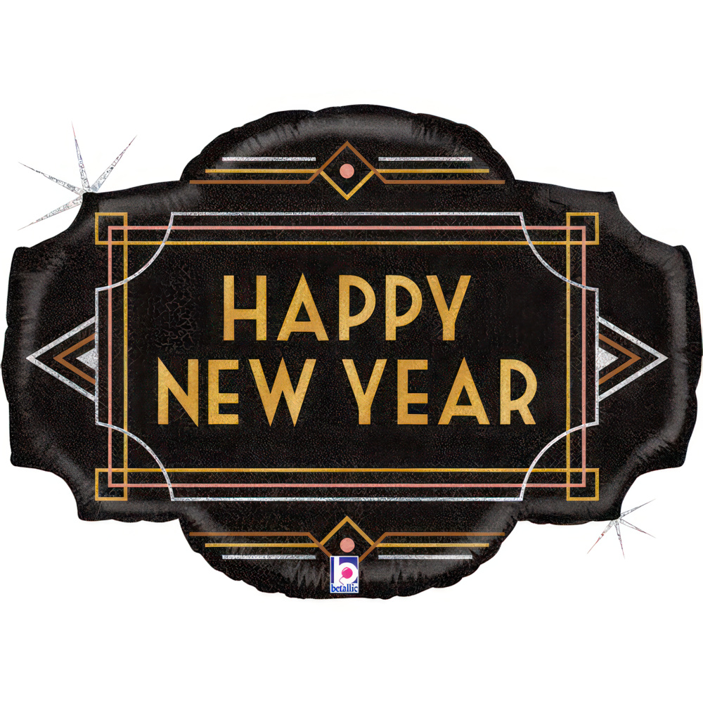 Foil Blln Shape Art Deco New Year