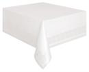 Unique Tablecover Bright White Lined 54" x 108